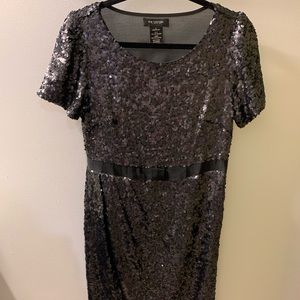 MM Couture Black Sequined Dress